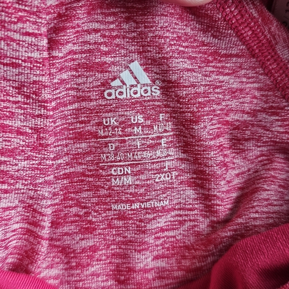 Adidas Heather Pink Short Sleeve Warm Neck Athletic Pullover Size Medium - Picture 5 of 13